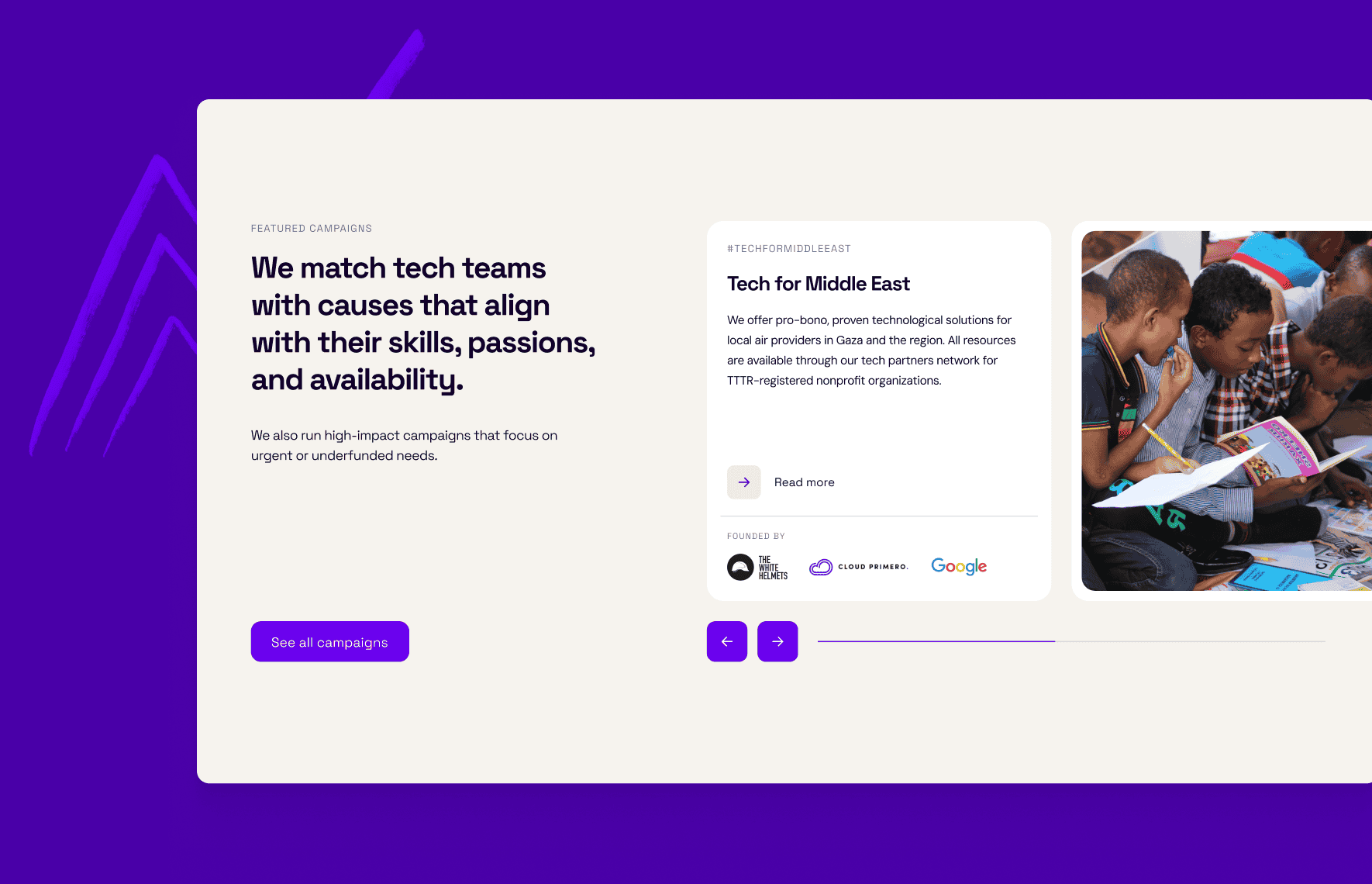 desktop asset for Social Impact Technology industry for Tech to the Rescue