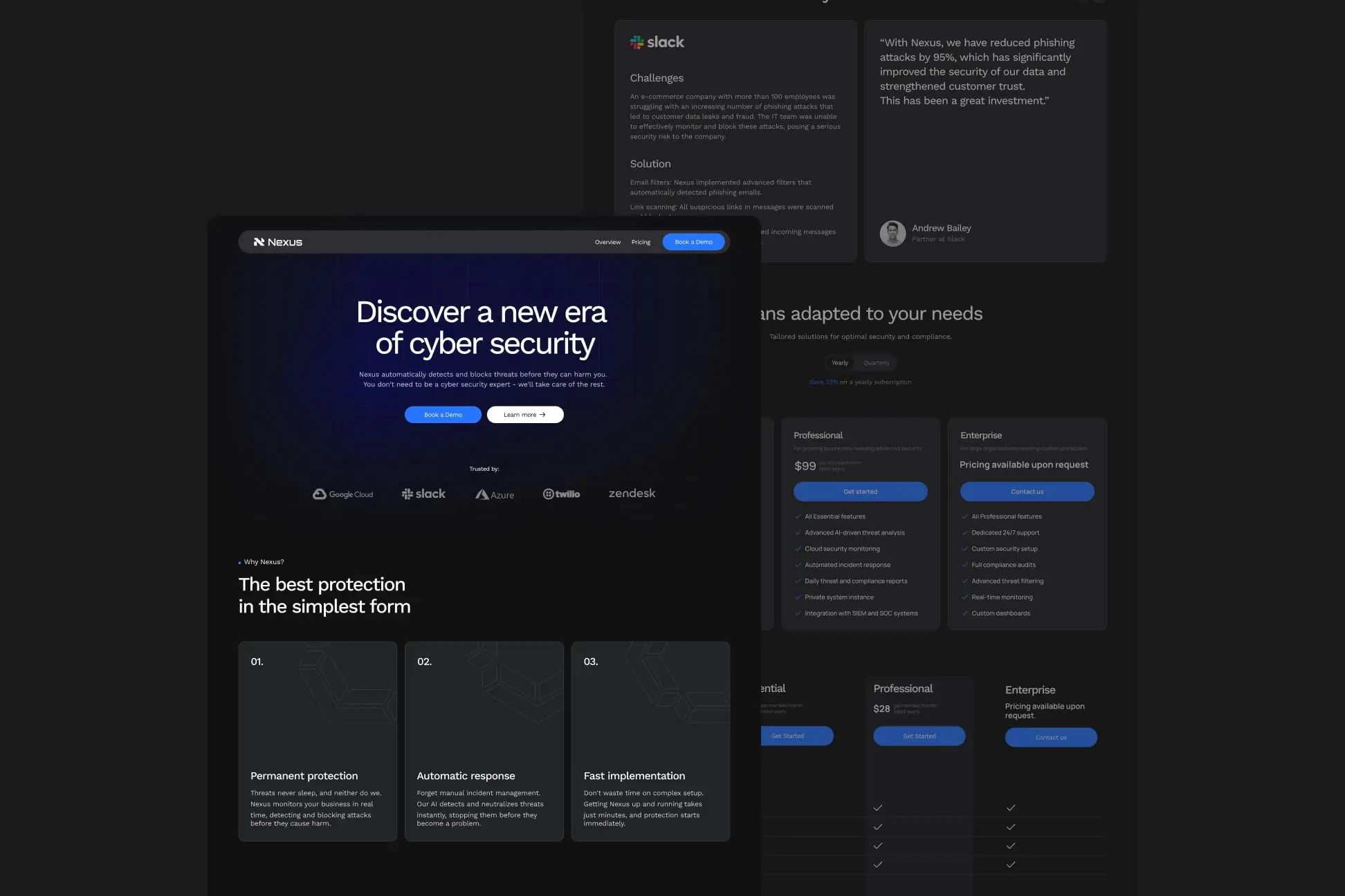 Framer Website for a Conceptual Cybersecurity SaaS
